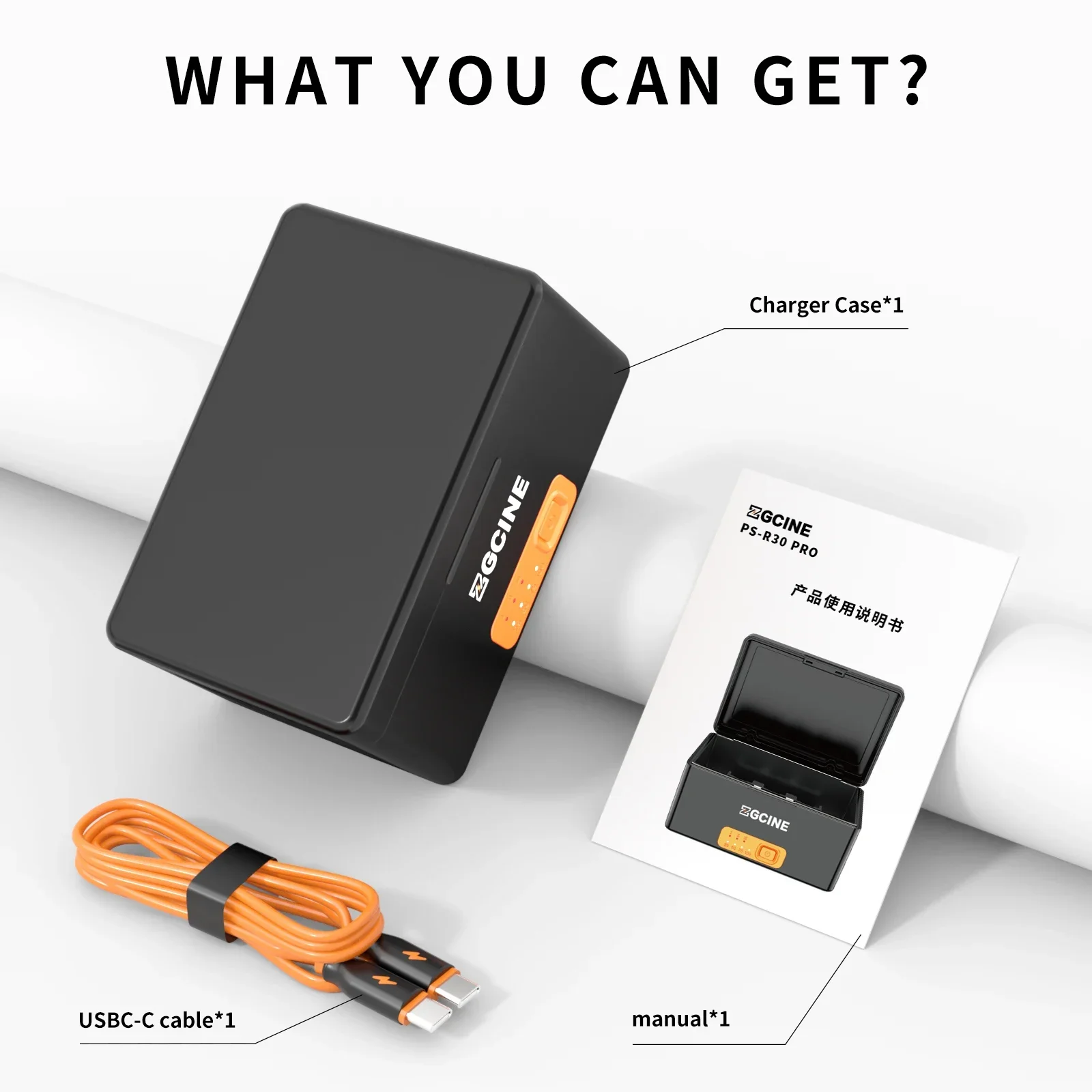 

ZGCINE ZG-R30 Pro Charging Box for Rode Wireless GO 2 Single Fast Charging Box 3400mAh Built-in Battery Power Bank GO I II