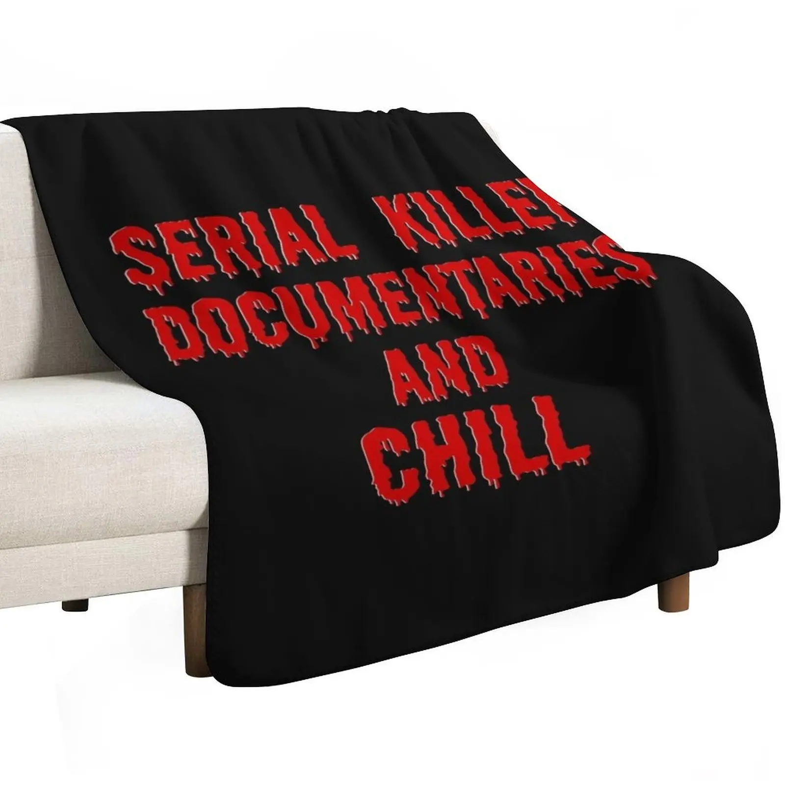 Serial Killer Documentaries And Chill Throw Blanket Sofas Vintage Luxury Soft Plaid Soft Plush Plaid Furry Blankets