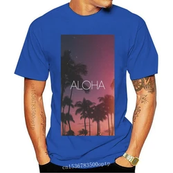 New Aloha Night Palms T-Shirt Summer Chill Holiday Tee Skater Indie Los Angeles Summer Style Casual Wear Tee Shirt