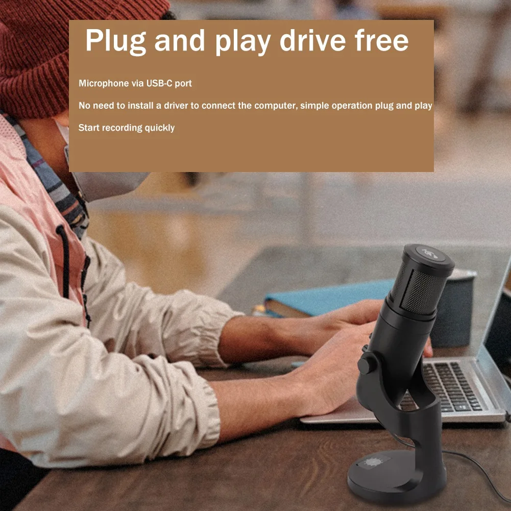 Neu-Gaming Mikrofon Handy RGB Dynamische Lichteffekt Mikrofon Computer Live Aufnahme Spiel Mikrofon