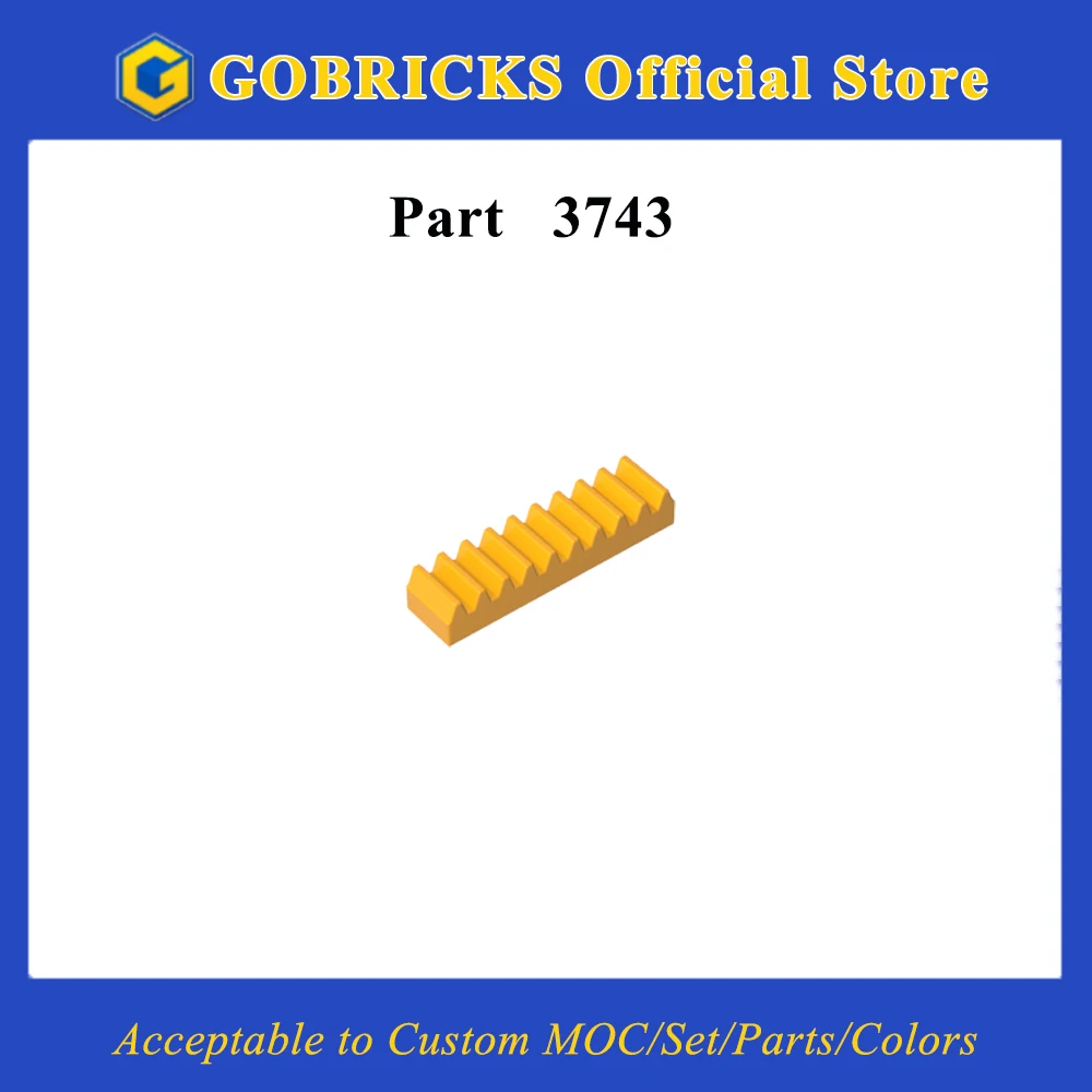 Gobricks 1 pçs moc engrenagem rack 1x4 compatível com 3743 4296 modelo blocos de construção peças crianças educacional diy montagem brinquedos presente