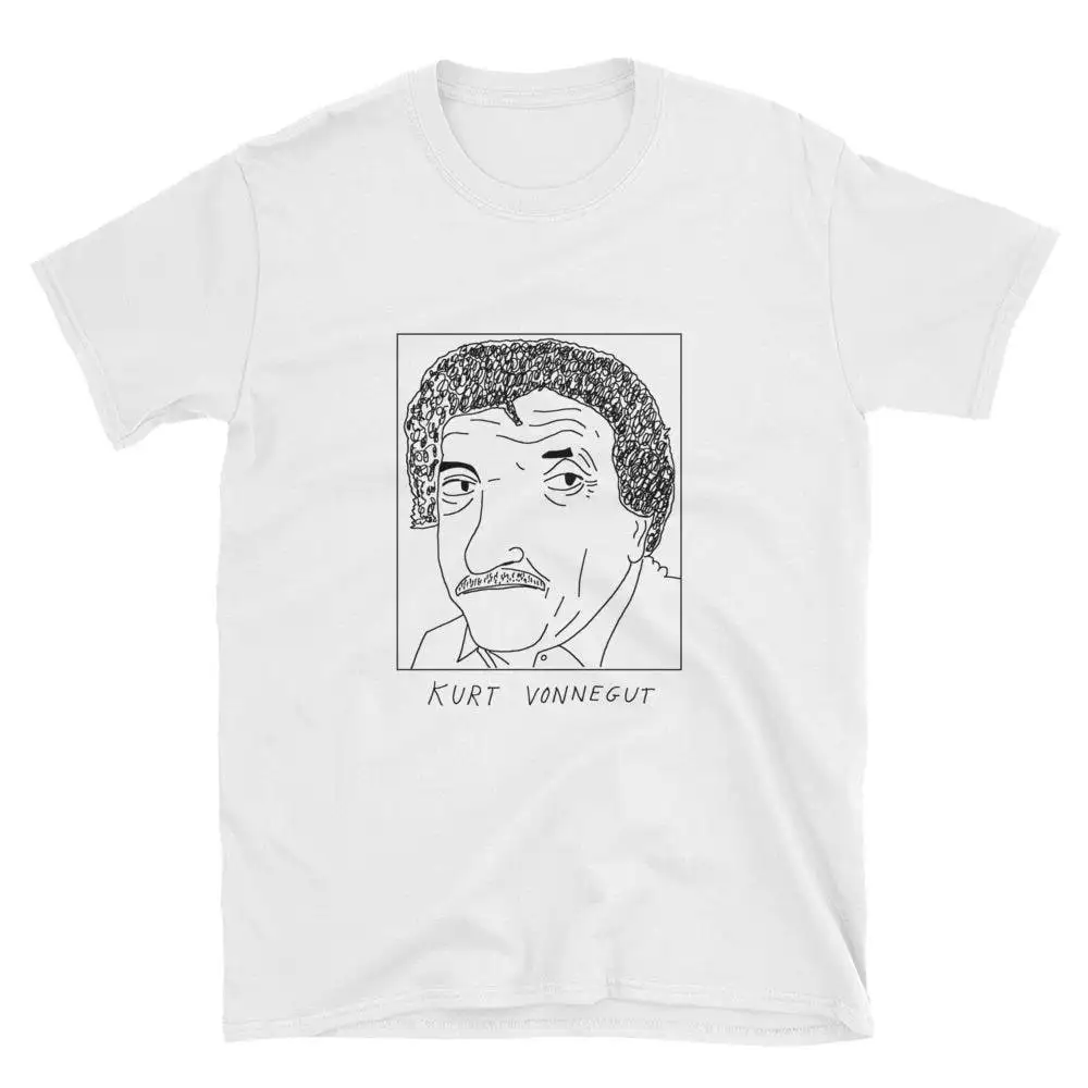 Badly Drawn Authors Kurt Vonnegut T Shirt FREE Worldwide Delivery