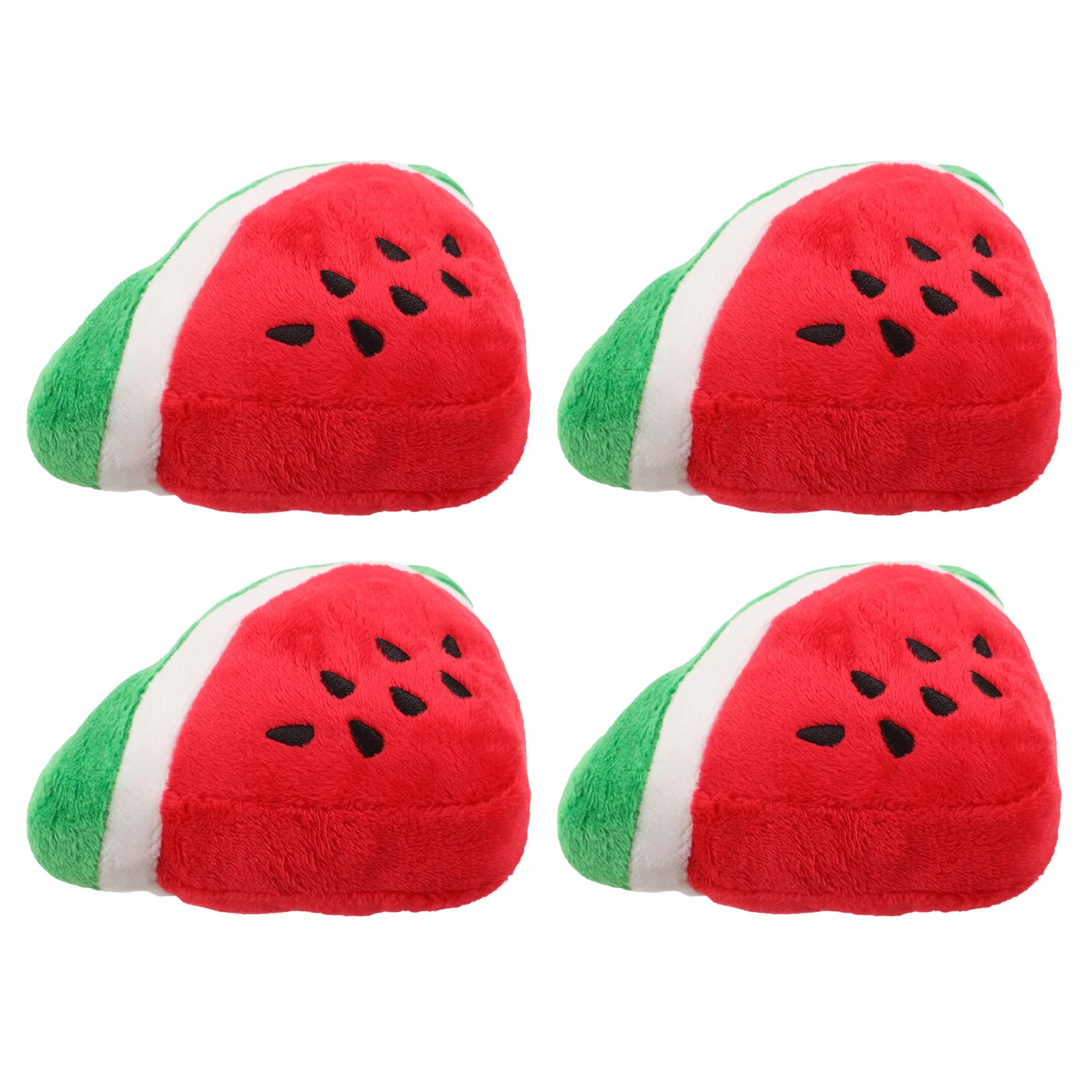 

4Pcs Squeaky Interactive Fruit Set for Puppy Teeth Cleaning Watermelon Stuffed Dog Chew Sound Play Cute Squeaky Dog Toys