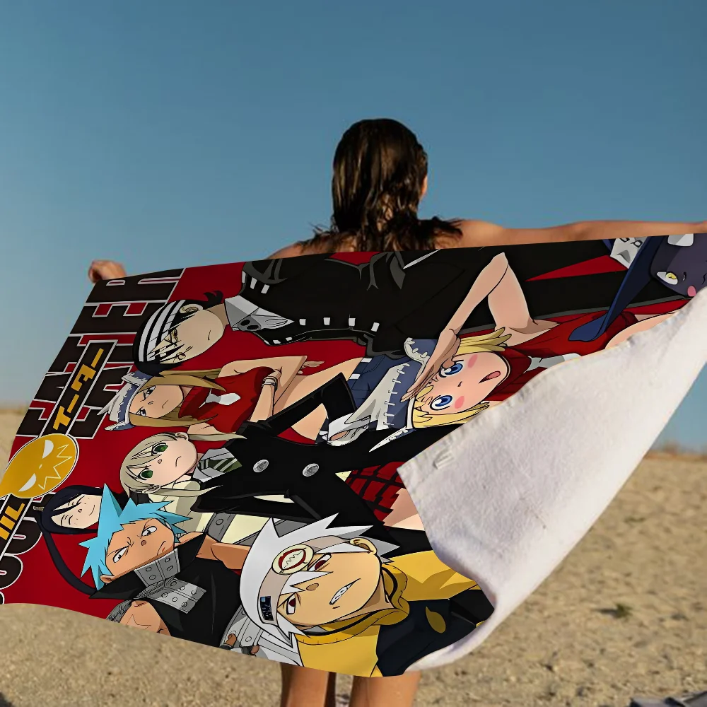 Classic Anime Soul Eater Beach Towel Colorful Bath Towels For Girl Microfiber Quick Dry Custom Sand Free Beach Yoga Spa Gym Pool