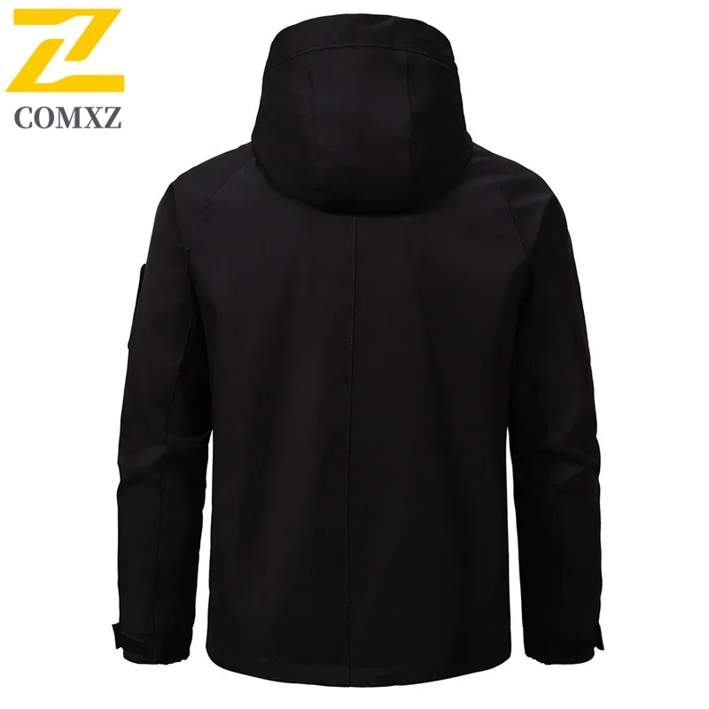 COMXZ Мужская куртка премиум-класса, удобная прочная мотоциклетная куртка для путешествий на открытом воздухе, модная повседневная стильная осенняя новая одежда с капюшоном