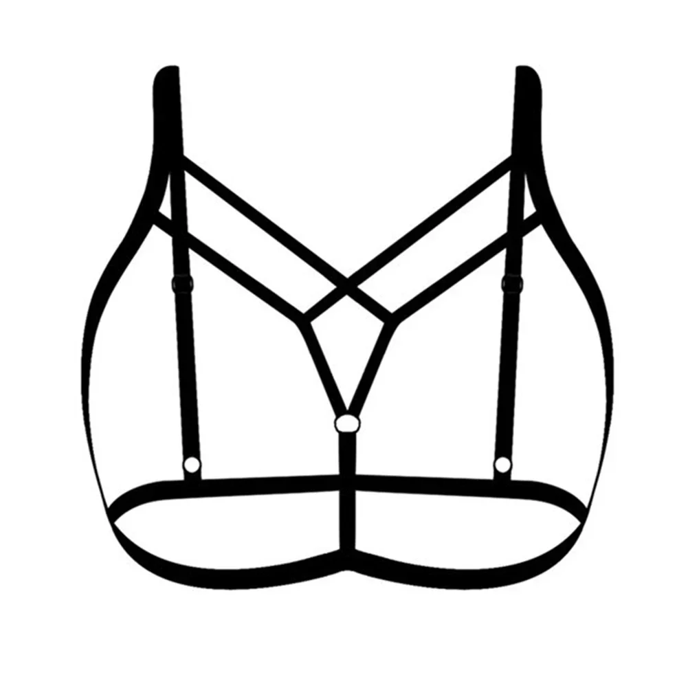 

Underwear Bra Women Adjustable Sexy Solid Color Stretch Cutout Fitness Hollow Out Lace Up Lingerie Polyester Club