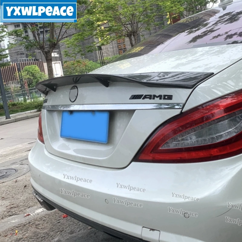 

For Mercedes Benz CLS Class W218 CLS63 AMG Spoiler Carbon Fiber Rear Trunk Lip Spoiler Wing R Style 2011 2012 2013 2014 15 2016