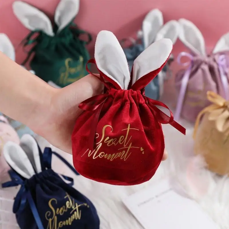 37ME Candy Storage Bag Bunny Ear Packaging Easter Gift Packing Bags for Chocolate Sweet Valentines Day