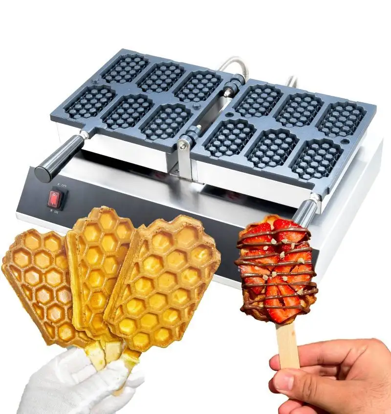العسل التجارية عصا صانع الوافل عموم Eggette البلجيكية آلة الوافل 220 فولت الكهربائية فقاعة اسكيمو البيض صانع الوافل