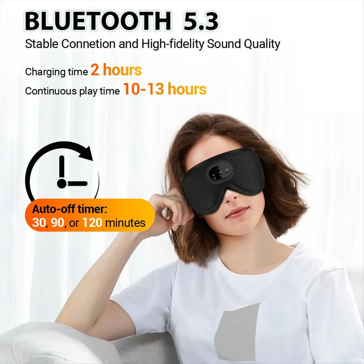 [NEW] 3D Bluetooth Sleeping Mask Headphones Eye Mask Comfortable Wireless Music Sleep Mask Noise Reduction Blackout Sleep Mask