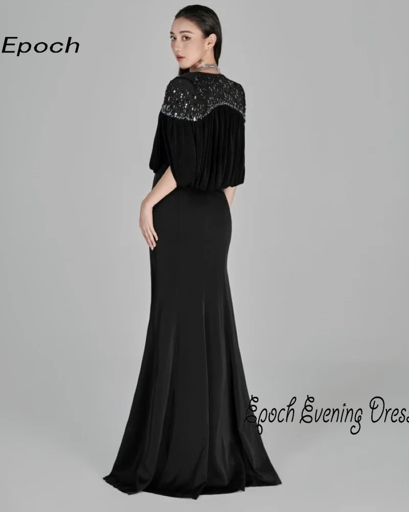 Epoch Long Evening Dress فساتين سهره سعوديه 피로연드레스 Elegant V-Neck Sequined Mermaid Cocktail Prom Party Gown For Sexy Women 2024
