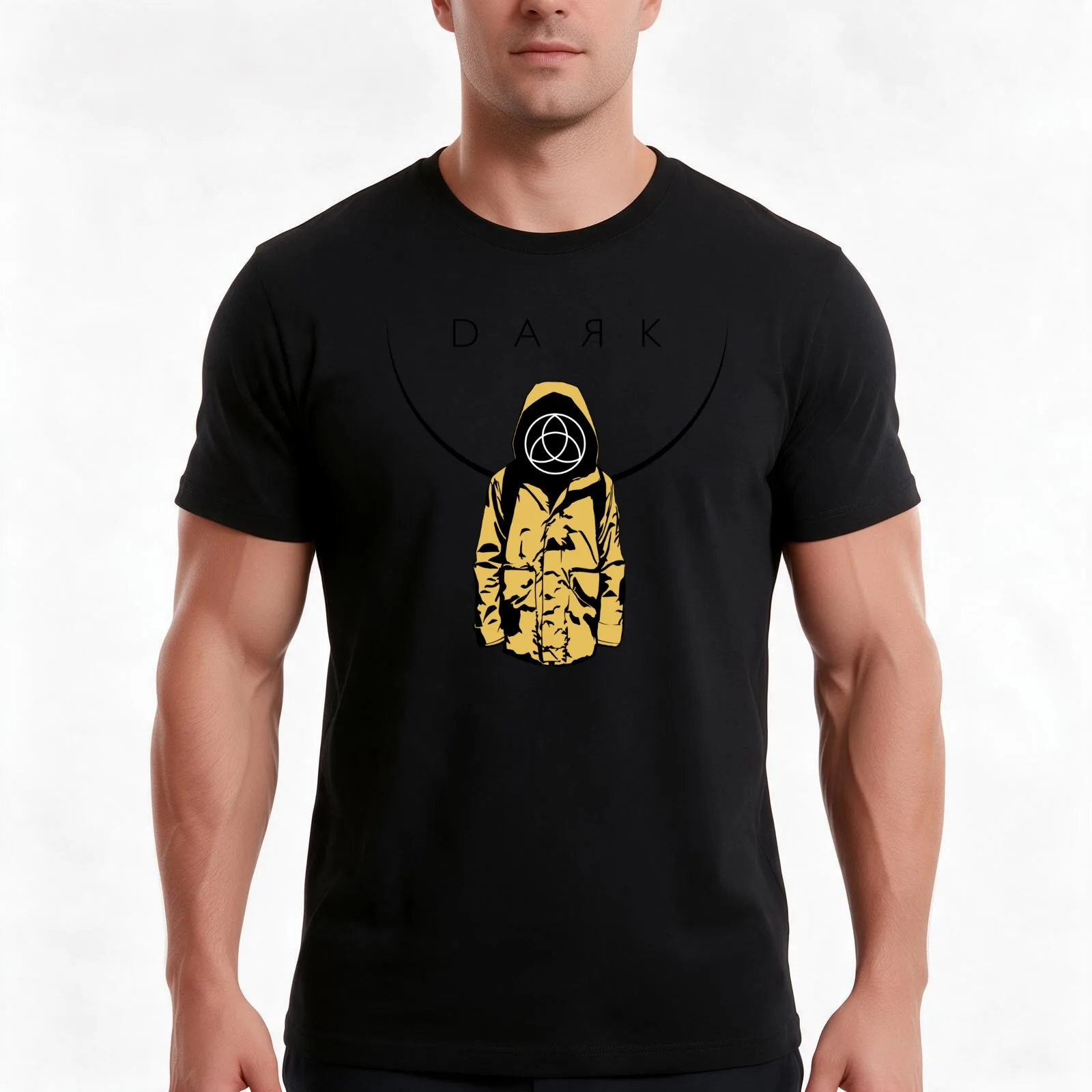 Dark Netflix tv black T-Shirt, Summer Casual Cotton Tee, Oversized Streetwear Tops, Vintage Graphic Print, Unisex Men Women