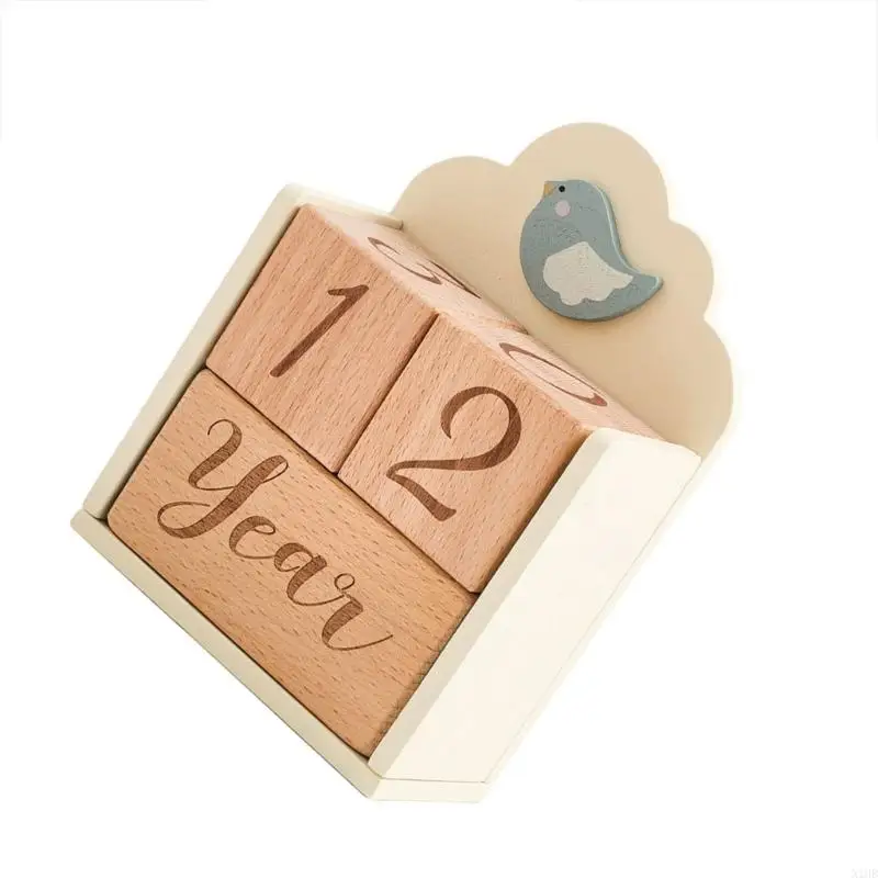 

N1HB Baby Baby Monthly Mileshones Card Blocks Square.