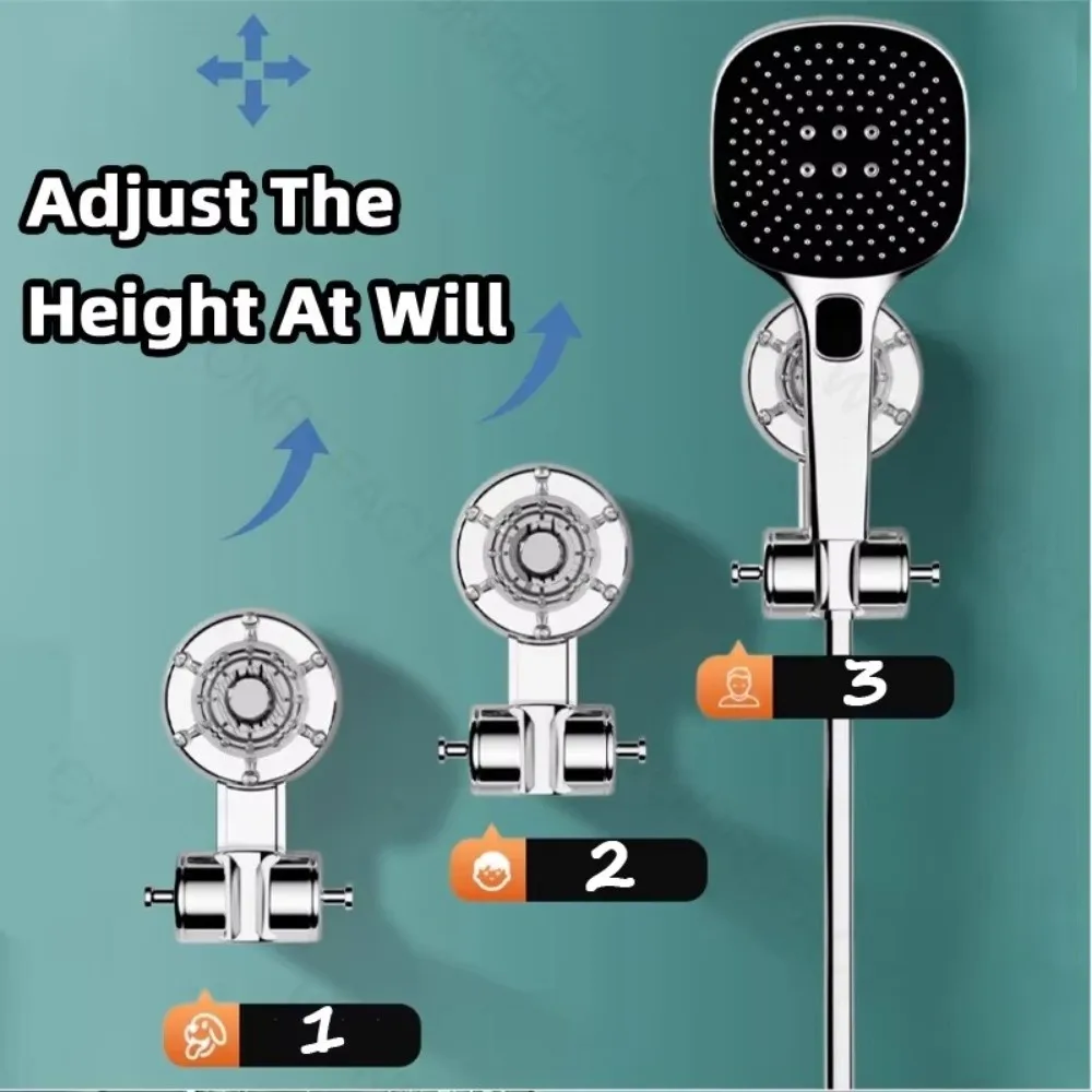 

360 ° Регулируемый держатель для душа на присоске Съемный держатель для насадки для душа из АБС-пластика без сверления Ручной держатель для душевой палочки