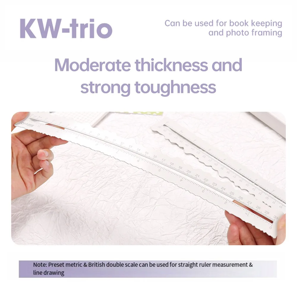 Steel Paper Tearing Ruler Irregular Edges Lightweight Irregular Edge Ruler Measuring Practical DIY Cutting Ruler Architect