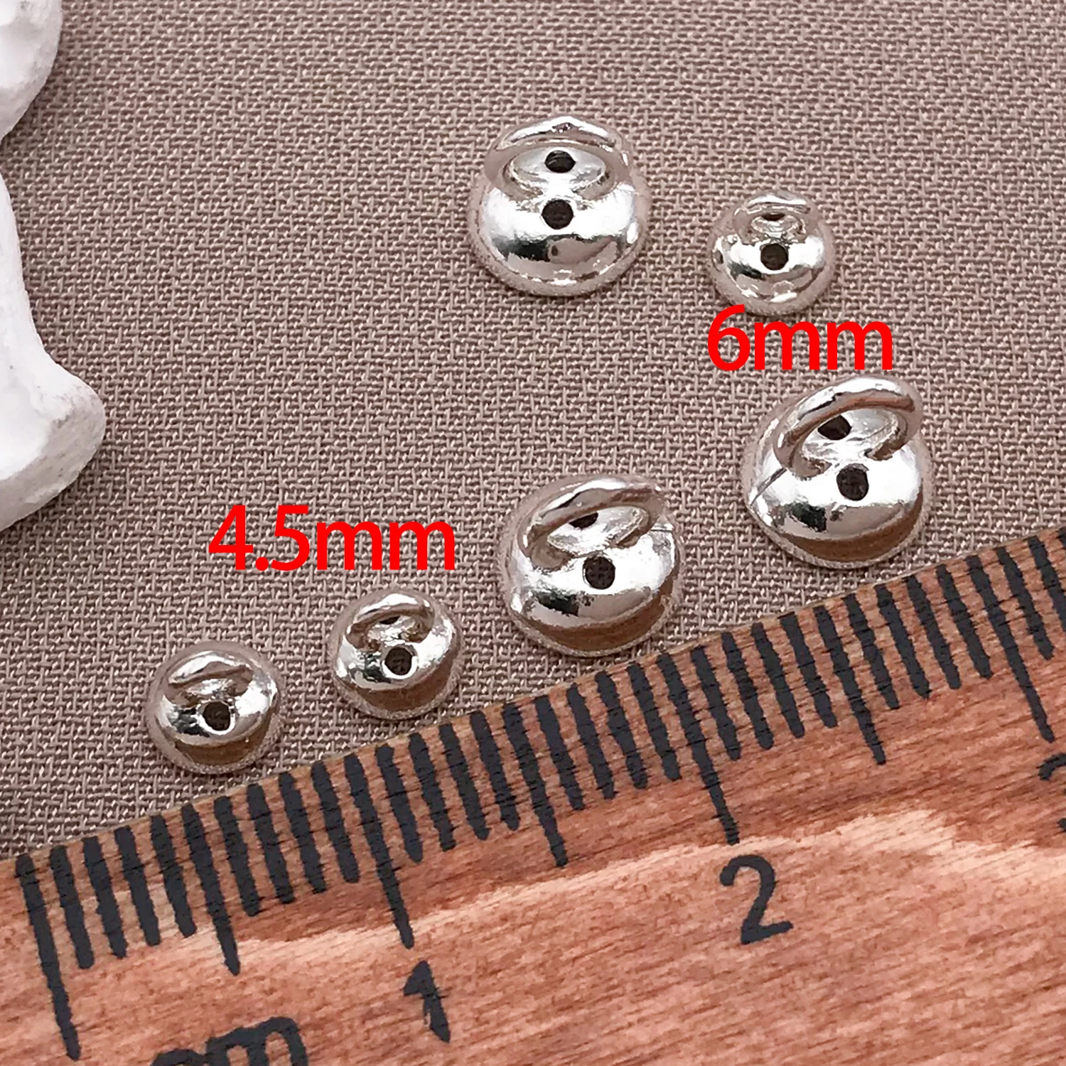 5 Stück 18K Kupferbeschichtete Echte Goldene Dicke Silberweiße Verdeckte Drahtkappen, DIY Schmuckherstellungszubehör – Detail 4