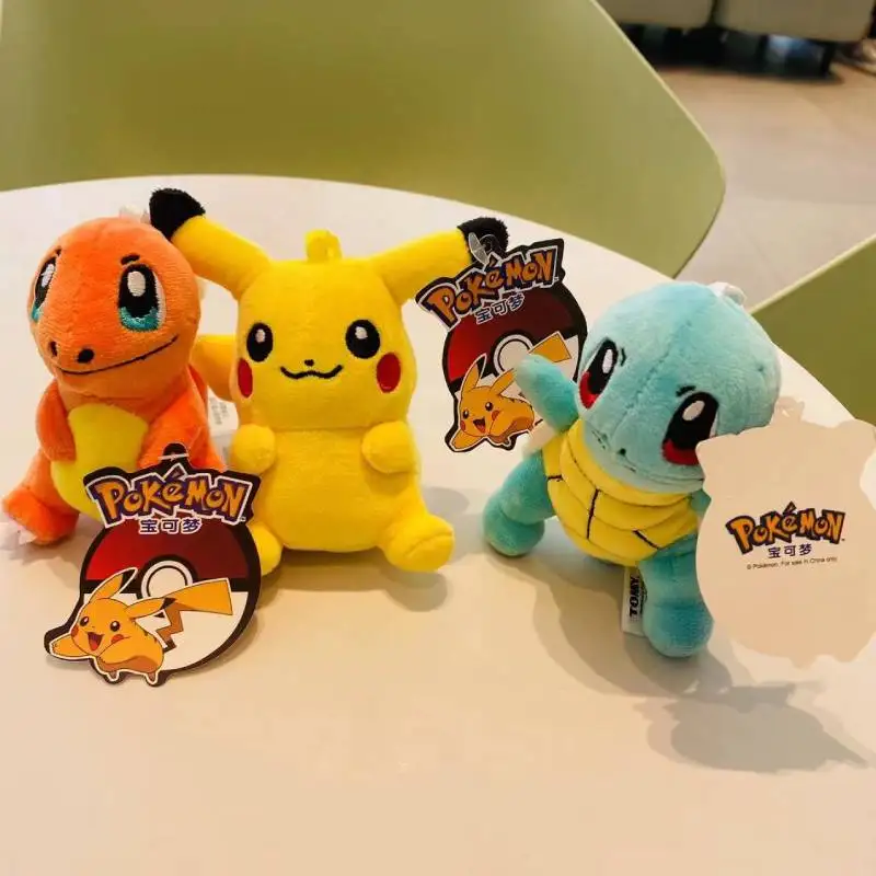Stuffed Pokemon Charmander Keychain and Bag Pandent Pokémon Pikachu Squirtle Mew Japanese Anime Plush Toys