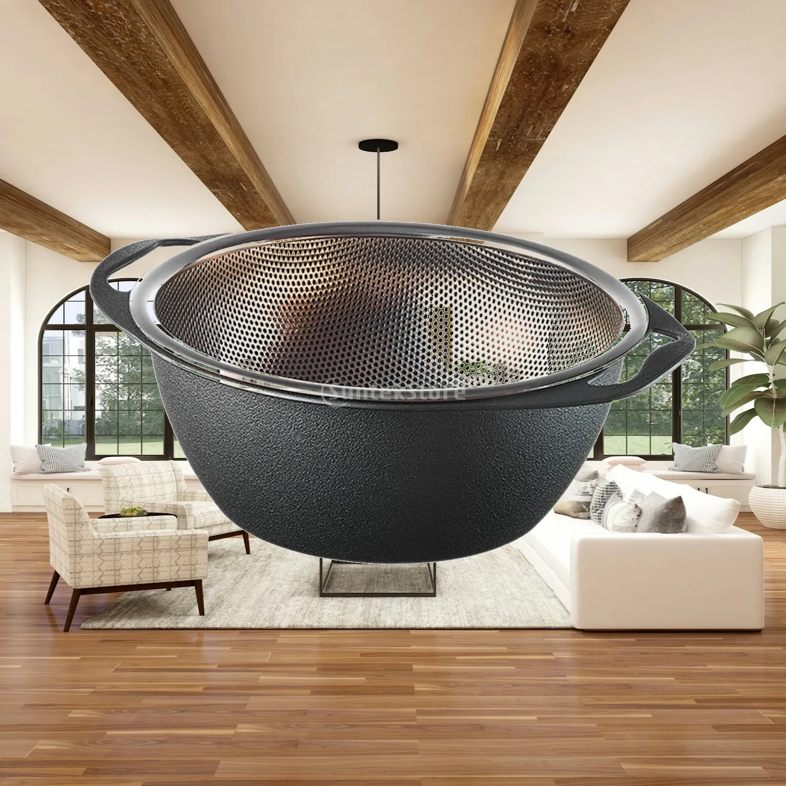Stainless Steel Fine Mesh Basket Double Layer Strainer for Washing Rice Fruits Vegetables Kitchen Colander Drainer