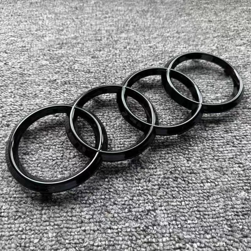 AUDI A5 4 Ring logo ABS Black Car Hood Front Bonnet Grill Rear Trunk Emblem Badge Sticker A5 Mark Quarrto Emblem 35TFSI 45TFSI