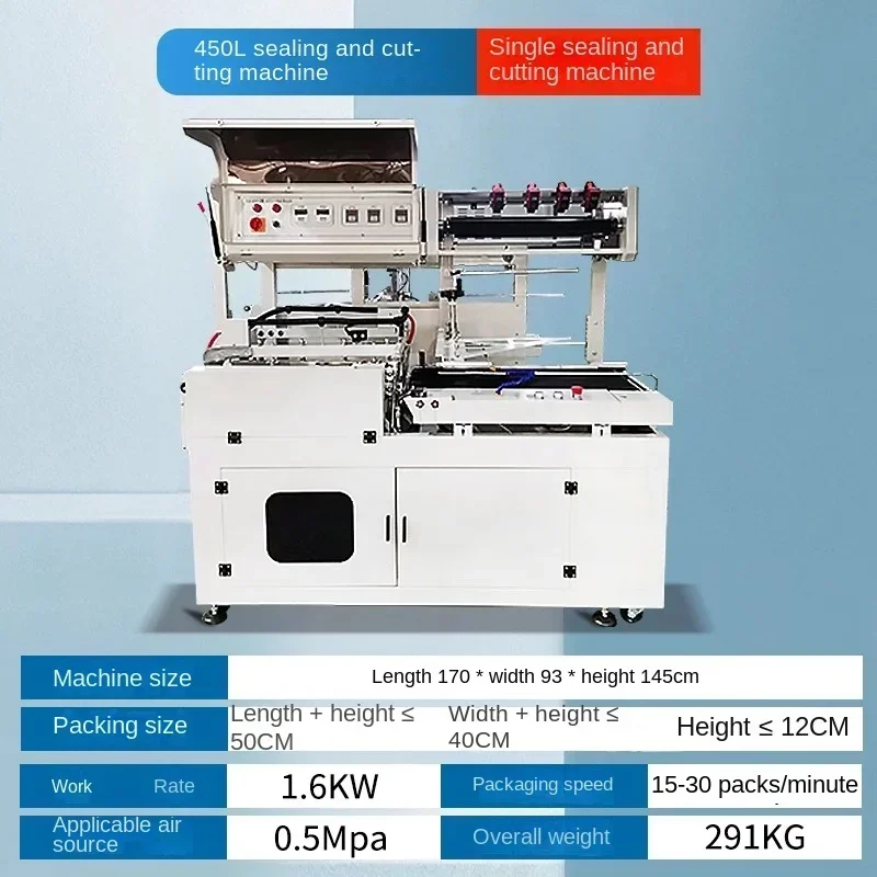 

Bestselling 450L Sealing and Cutting Machine Foam Box Tableware Egg Gift Box Shrinking Film Heat Shrinking Machine