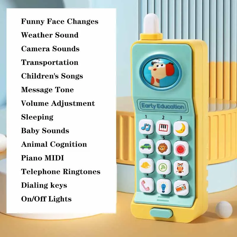 Jouets de téléphone portable de puzzle d'éducation précoce pour des enfants, jouets de téléphone portable de simulation, machine d'apprentissage de musique et de lumières, nouveau