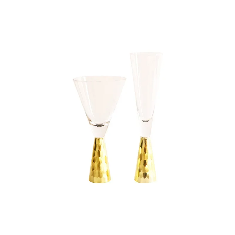 

Creative plated golden red wine glass cocktail glass golden base wine glass bar club wine set