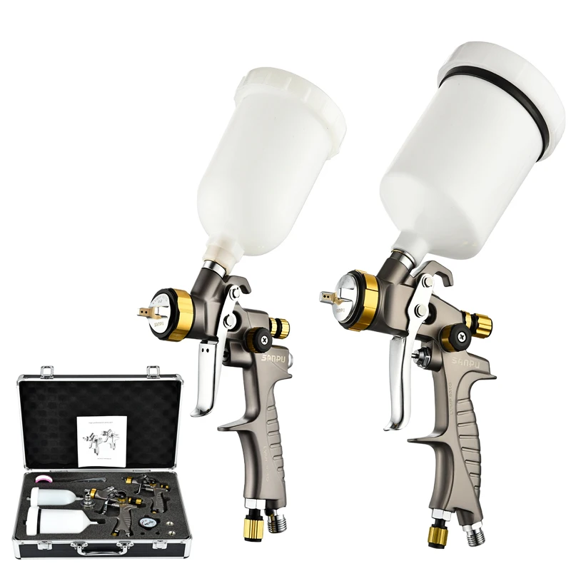 1.3 مللي متر 600 متر HVLP مسدس رش الهواء الهوائي مجموعة أدوات الألومنيوم القابلة للتخصيص فوهة لتطبيق الطلاء OEM تتضمن #1