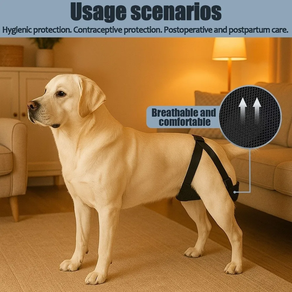 

Многоразовые дышащие трусы-подгузники для собак (для сук) с сетчатыми вставками, непромокаемые, комфортные, для защиты от домогательств