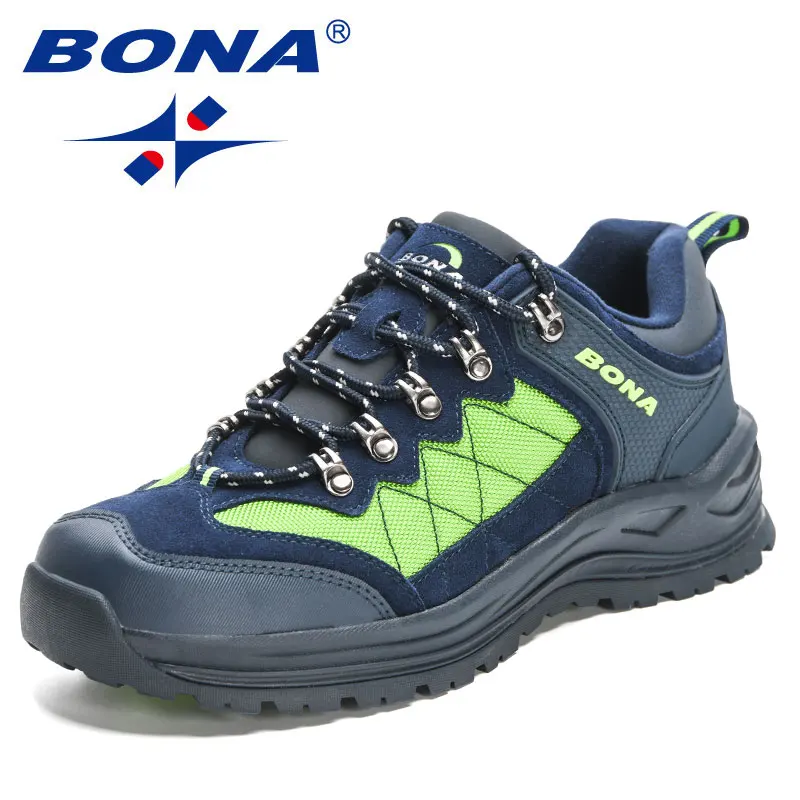 BONA 2023 New Designers Hiking Shoes Trekking Sneakers Men Shoes Man Trekking Walking Mansculino Fishing Camping Jogging Shoes