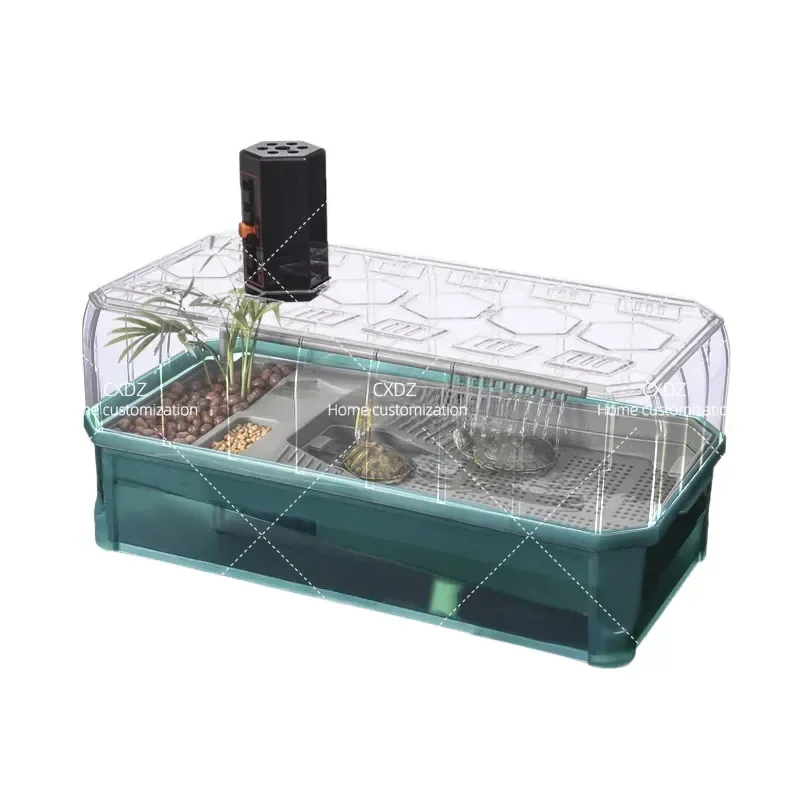 Large Turtle Tank Household Breeding Basin Ecological Amphibious Habitat for Brazilian Turtles Aquarium with Basking Platform