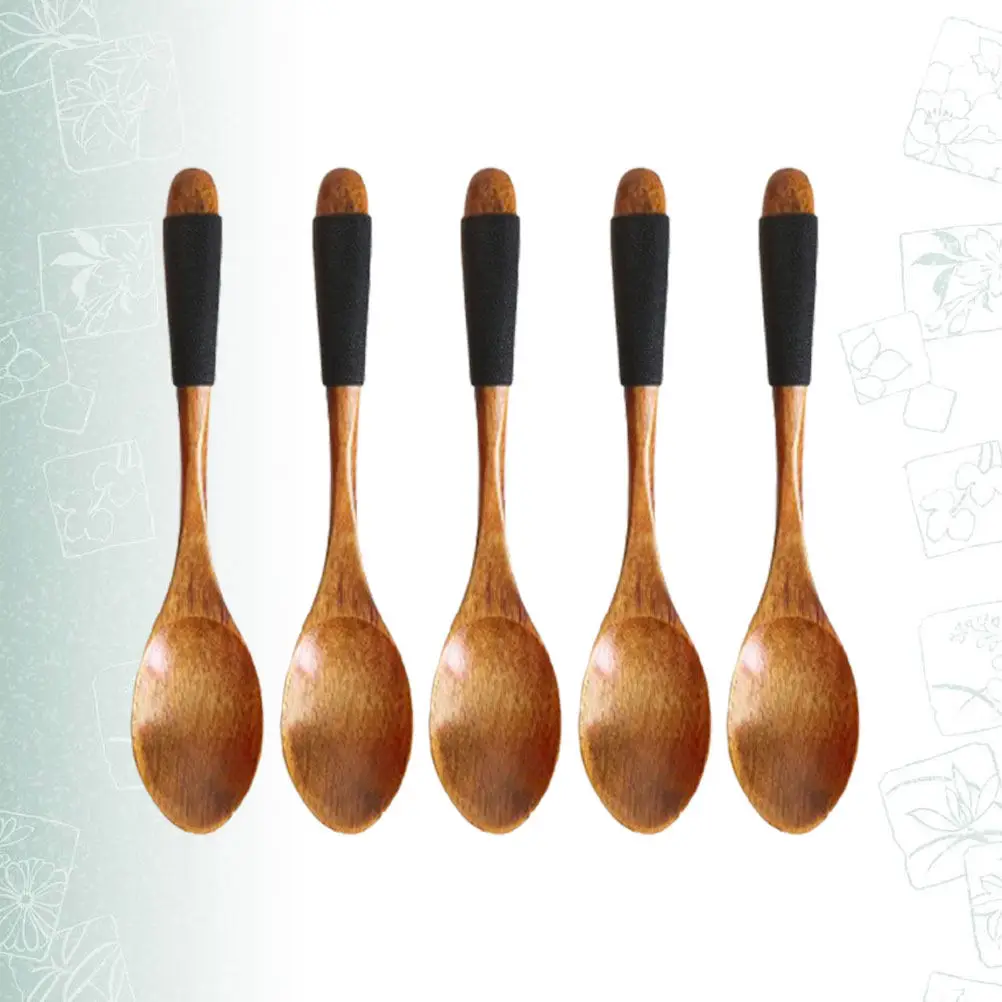 

5Pcs Children Mini Spoon Natural Wood Dessert Spoon Eco Friendly Lightweight Yet Sturdy Hand Polished Smooth Surface for Home