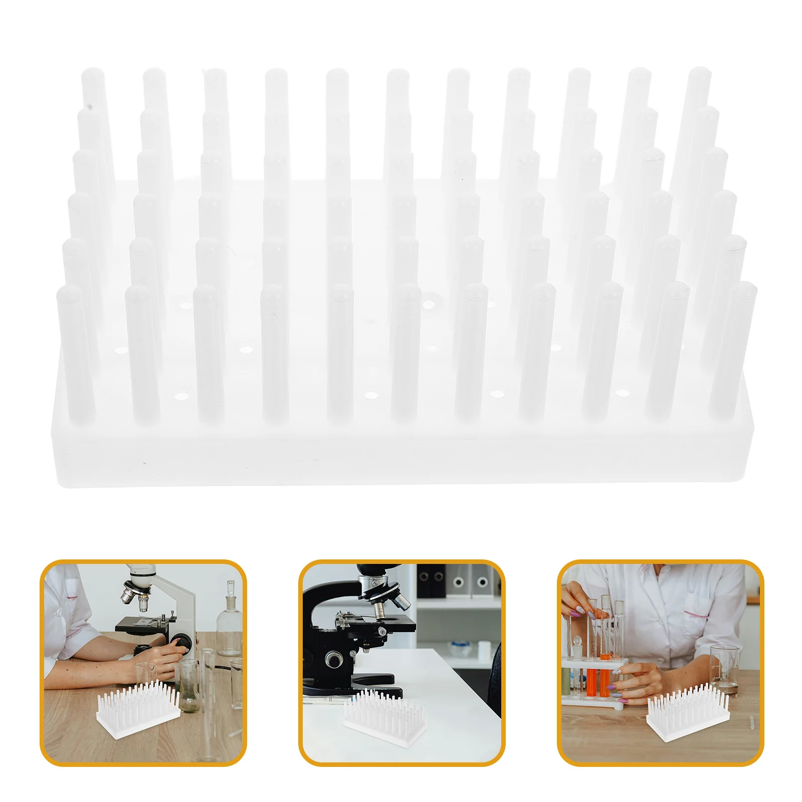 

Plastic Test Tube Rack Durable Laboratory Tube Holder Reusable Drying Storage Rack Organizer Test Holder Laboratory