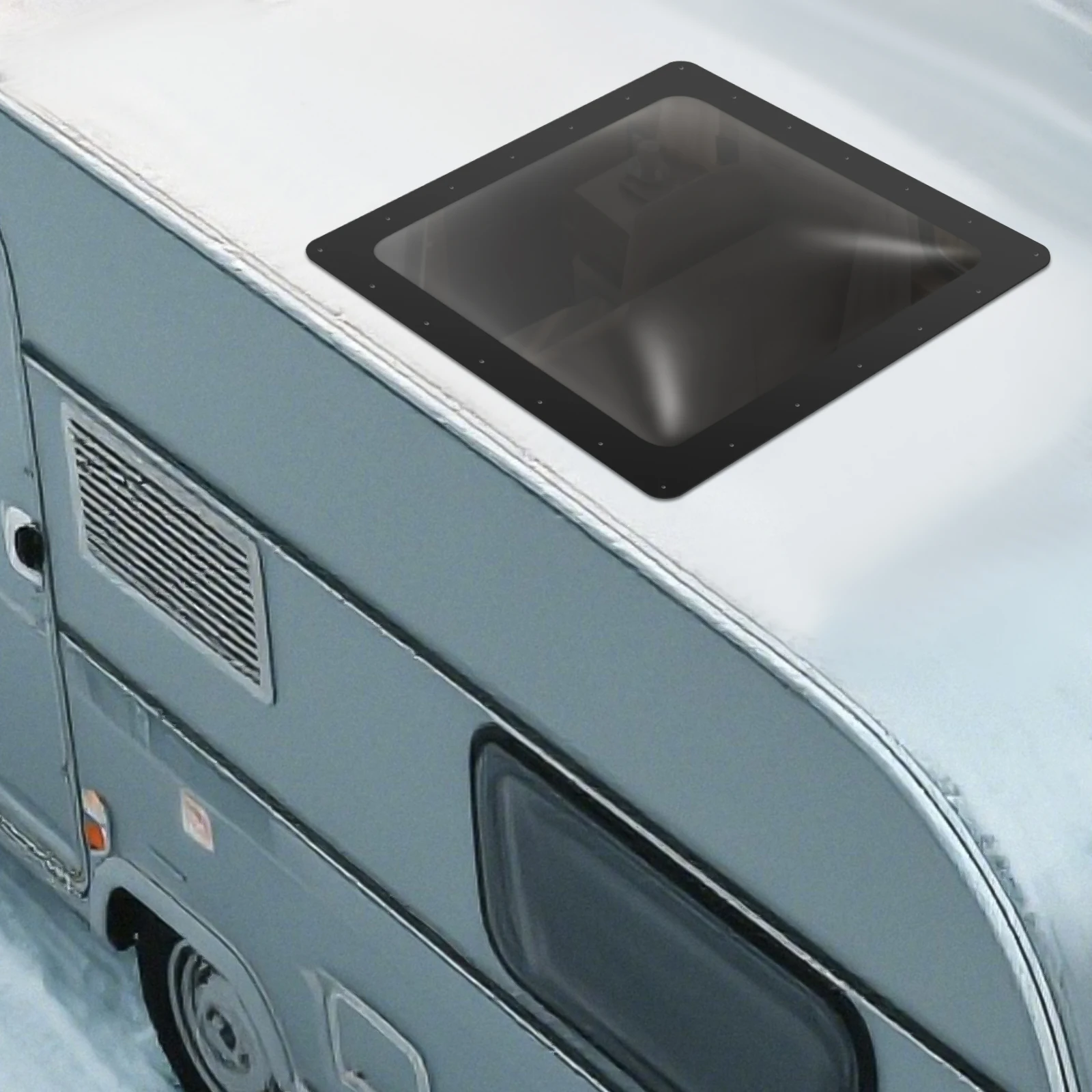 Lucernario per camper Cupola esterna PC Resistente ai raggi UV Isolamento termico trasparente Resistente agli urti Facile installazione per la luce superiore del camper universale