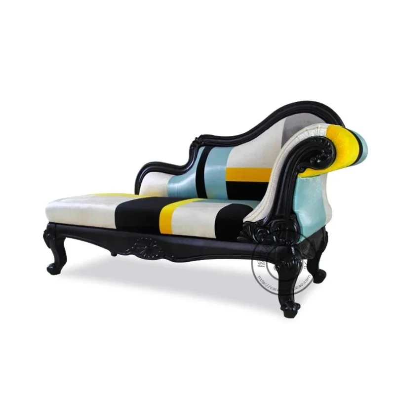 

Helios series European solid wood carved concubine chair neoclassical furniture living room recliner sofa beauty couch