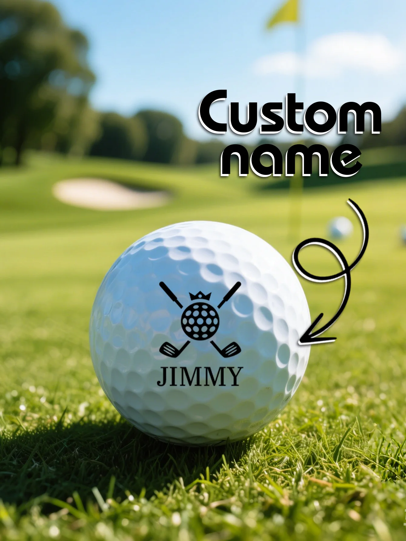 Custom Text Golf Balls Personalized Golf Ball Set 1 2 6 Pack Gift for Dad Boyfriend Golf Lover Birthday Fathers Day Gift
