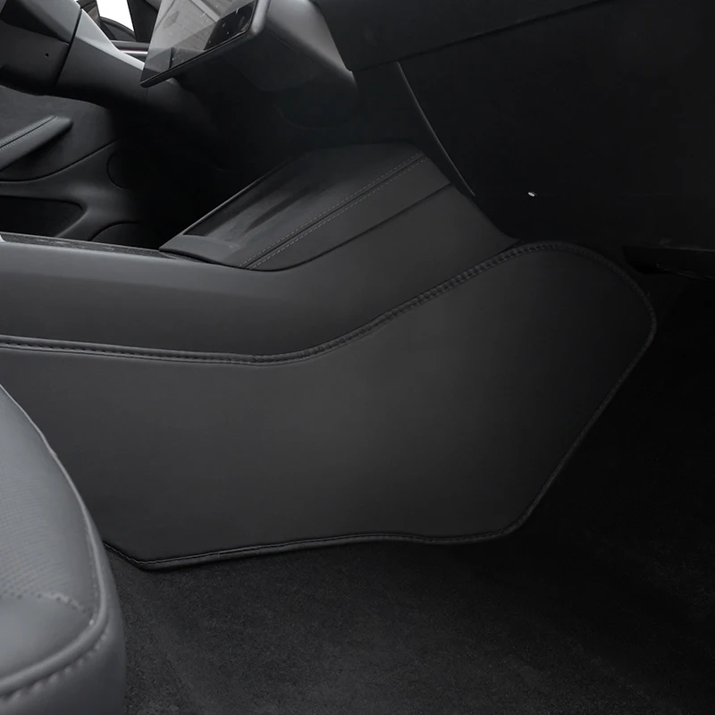 For Tesla Highland3 Model Y  Center Console Two Side Panel Anti Kick Pad Defense Protector TPE Leather Sticker Foot Cover