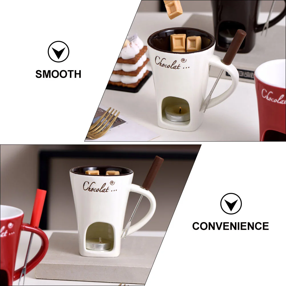 2 Sets Hot Plate Cream Cheese Chocolate Fountain Each Fondue Pot Melting Pots Compact Butter