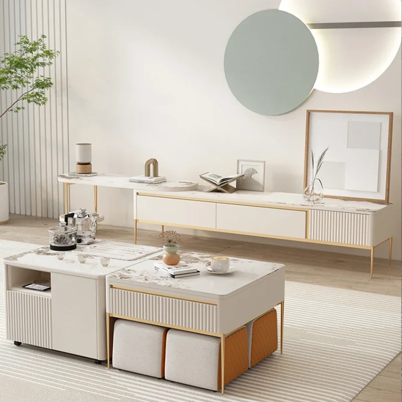 

Lifting Kung Fu Coffee Table TV Cabinet Combination Modern Simple Dining Table Double-Use Intelligence