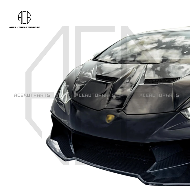 V Style Carbon Fiber Front Hood For Huracan LP580 LP610 Evo Spyder Front Trunk Lid Cover Hood Body Kit