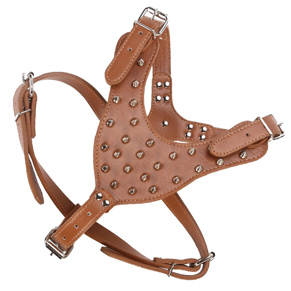 

Pet Round Tack Strap Dog Spike Harness for Large Dogs Rope Vest Walking Pu Supply