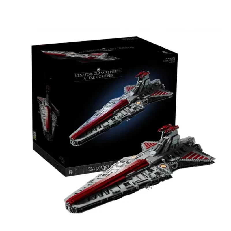 

Moc 75367 Venator Class Republic Attacks Cruiser Модель Строительный набор Блоки Космические игрушки для мальчиков и взрослых Рождественские подарки 5374 шт.
