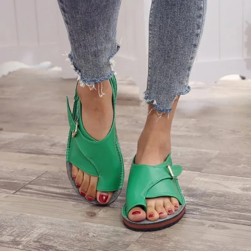 Multicolored Sandals Female Shoe Strappy Heels Large Size Slip-on Loafers Summer Women\'s Girls Big Comfort Closed Elastic Band