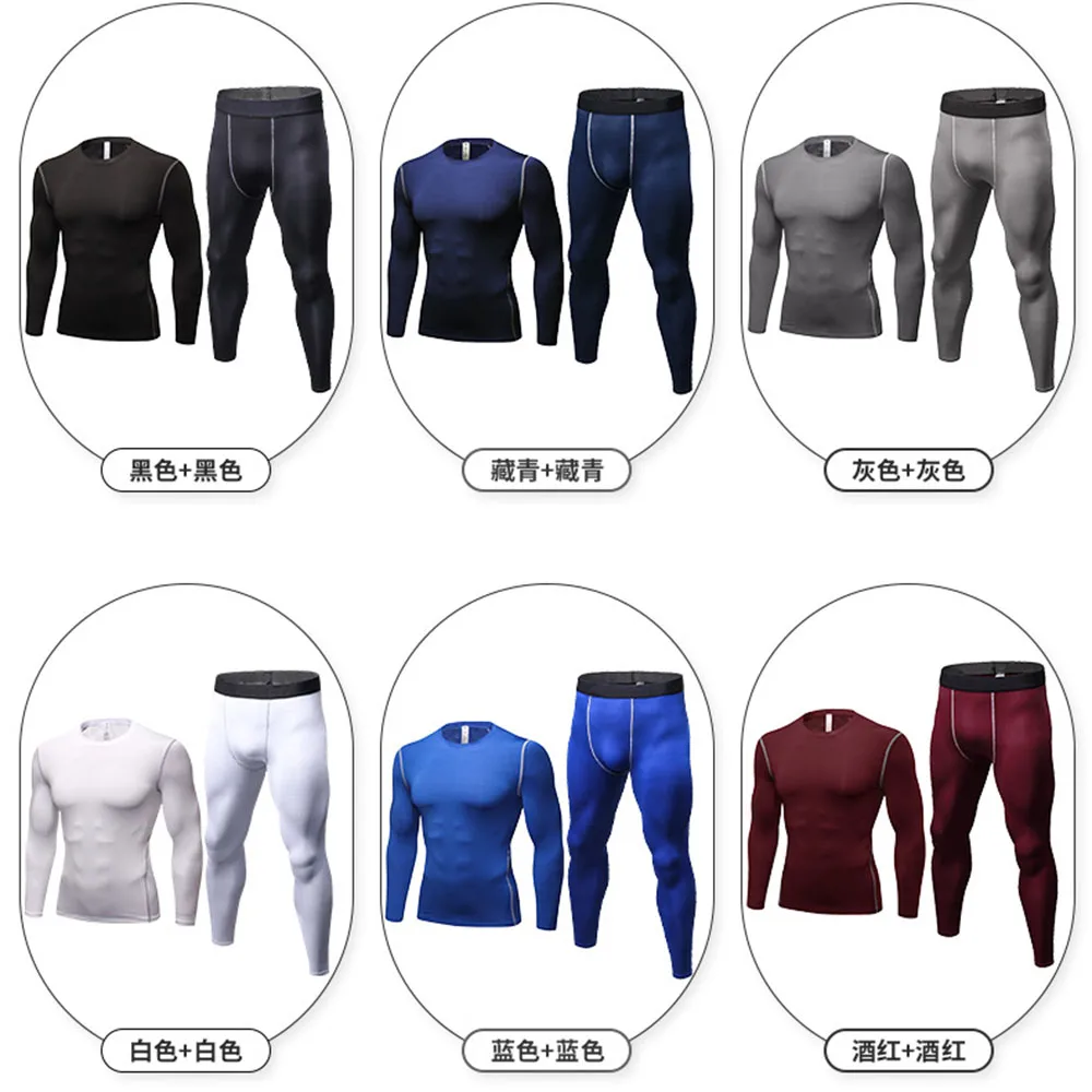 Men Thermal Underwear Set Winter Warm Fleece Lined Underwear Motorcycle Skiing Base Layer Long Johns Shirts & Tops Bottom Suit