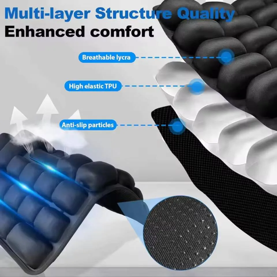 Inflatable TUP Seat Cushion Self-inflating Waterproof Lightweight Compact Chair Pad Airplane Cushion For Camping Hike All
