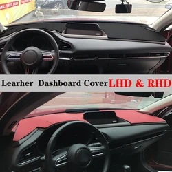 Leather Dashmat Automobile Dashboard Cover Dash Mat Anti-UV Carpet Car Accessories For Mazda CX-30 CX30 CX 30 DM 2019 2020-2023