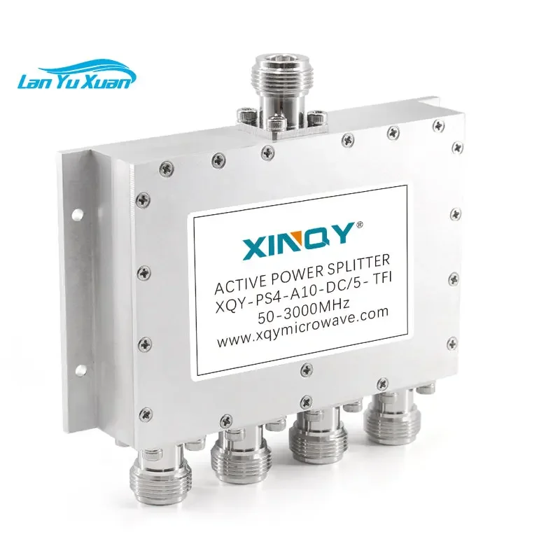 XINQY 4 Way TNC Signal Gain Power Splitter 50-3000MHz GPS Satellite RF Signal Amplifier Active Power Divider 50MHz-3GHz