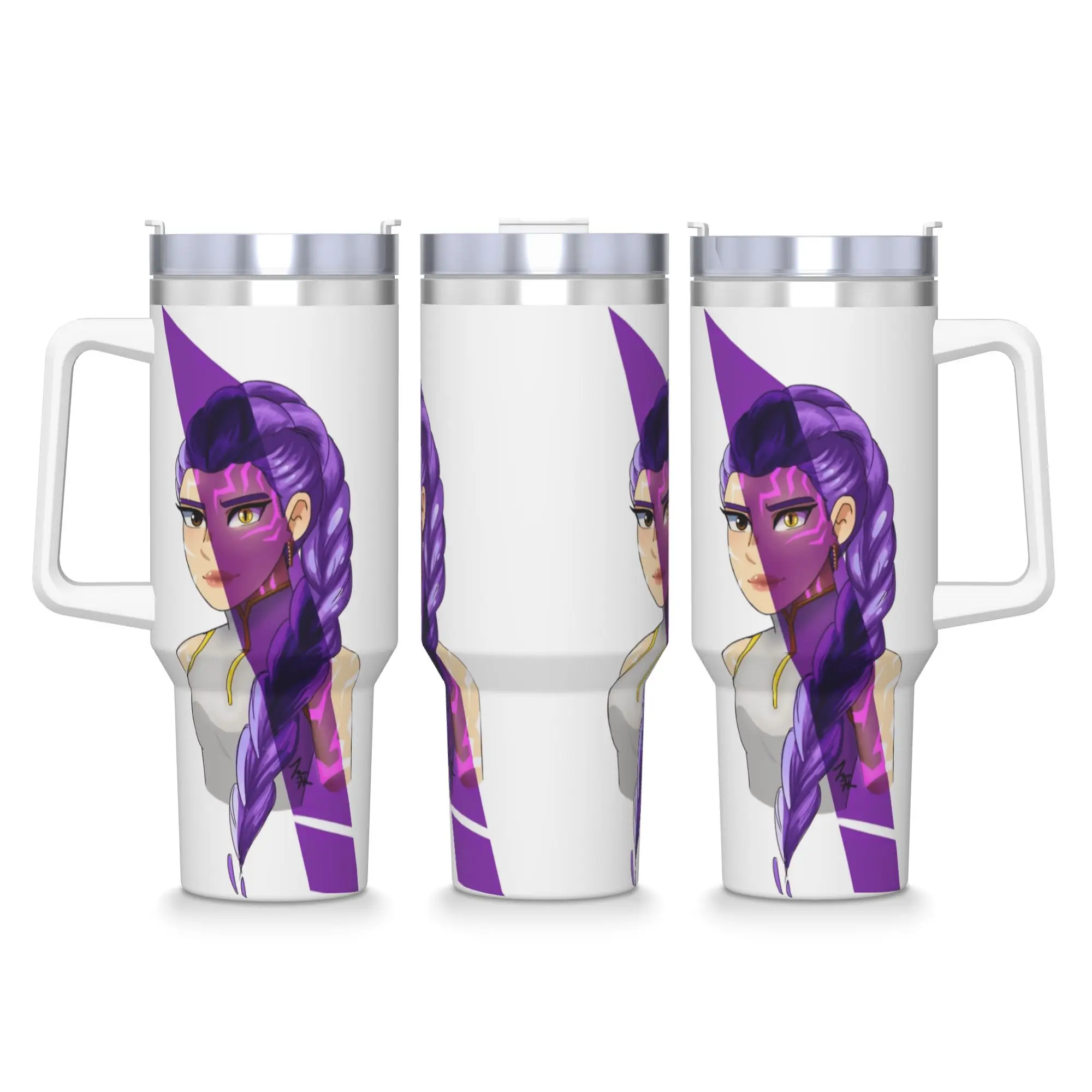 

Стакан из нержавеющей стали Huntrix Rumi Kpop Demon Hunters Автомобильные кружки с соломинкой Пляжные горячие напитки Бутылка для воды Сохраняет тепло Термальная кружка