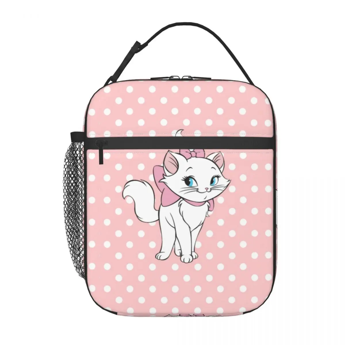 Custom Marie Dot Portable Lunch Box for Women Waterproof Cooler Thermal Food Insulated Lunch Bag School Children Student