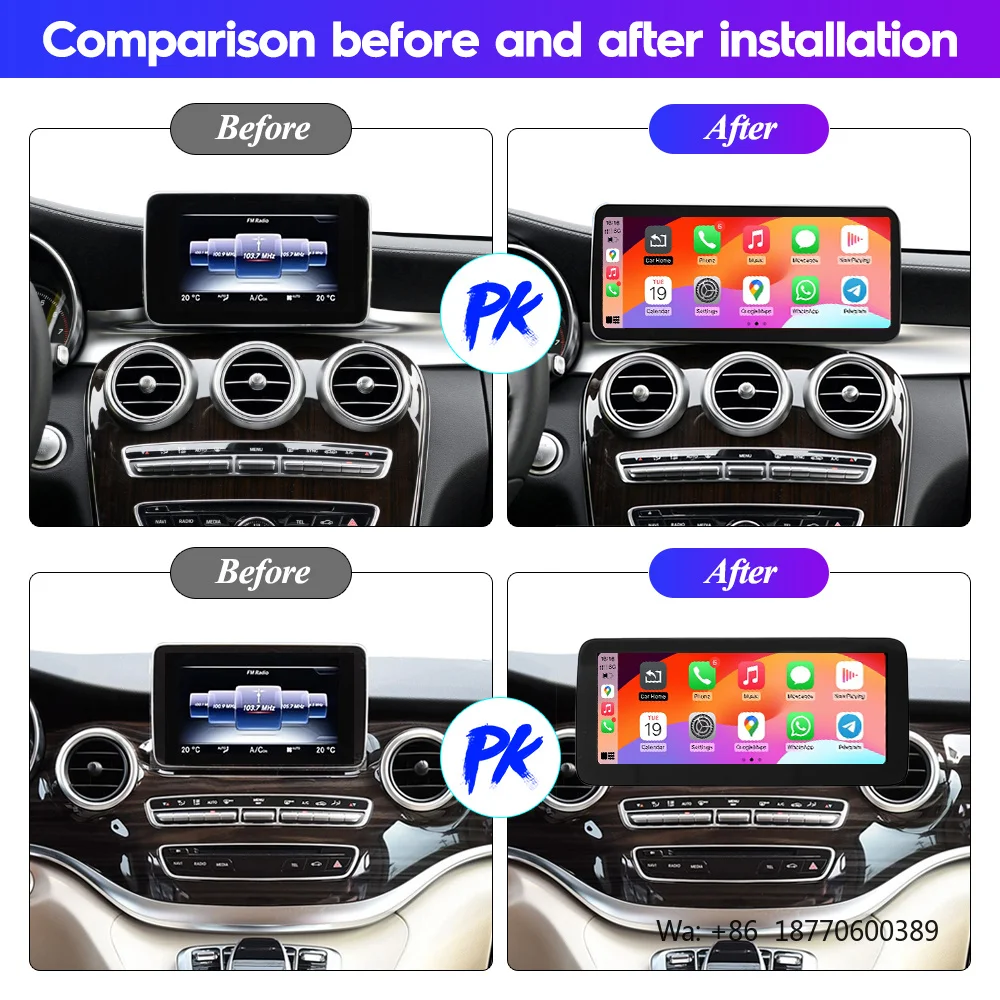 Wireless Carplay Android Auto Linux Screen Multimedia Radio Car DVD Player for Mercedes W205 W253 X253 Benz NTG5.0 C GLC