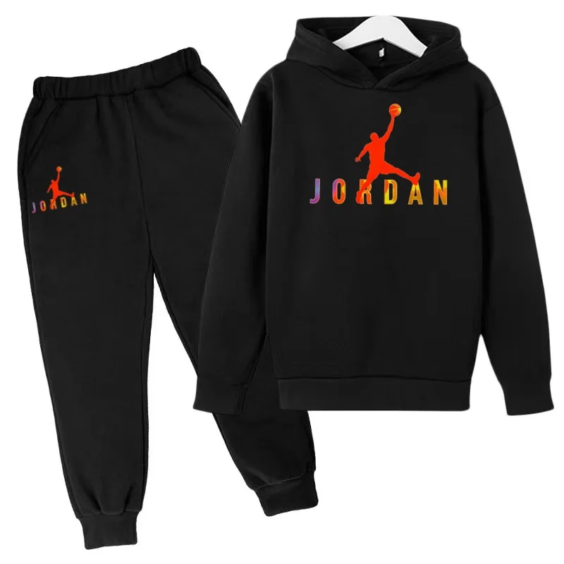 Children's Winter Autumn Hooded Sweatshirt Sets Consisting of Sweatshirt Pants Brand Clothing Suitable for Boys Girls Aged3 To12